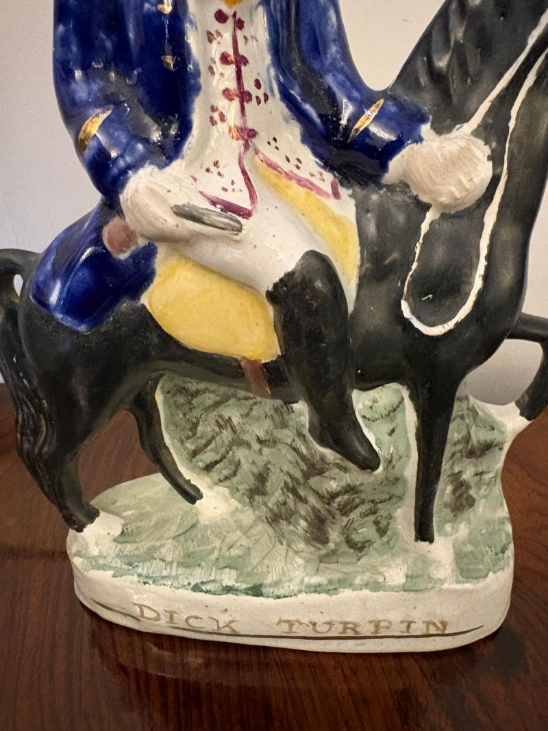 Antique Staffordshire Figure of Dick Turpin on Horseback - Image 8